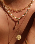 The Epidote Initial & Zodiac Stack Gold