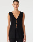 Poppy Reversible Longline Top Black