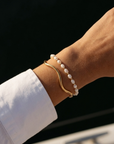 Pearl & Wave Petite Bracelet Stack Gold