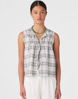 Camille Tie Top Black Cream Check
