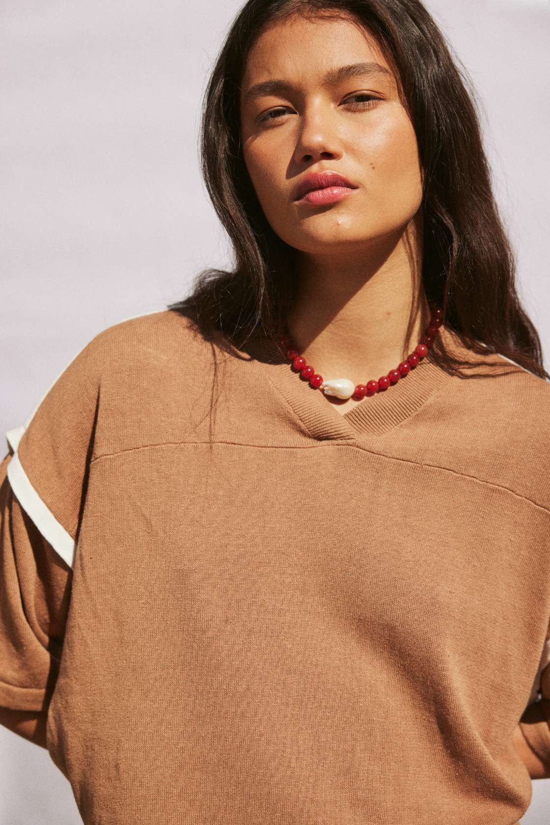 Orlando Oversized Tee Pecan &amp; Cream
