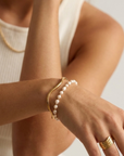 Pearl & Wave Petite Bracelet Stack Gold