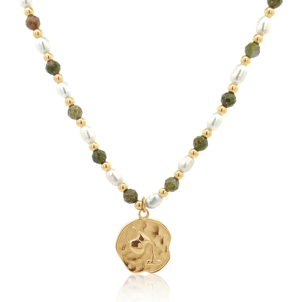 Petite &amp; Epidote Zodiac Stack Gold