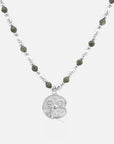 Epidote & Pearl Zodiac Coin Necklace Silver *PRE-ORDER EXPECTED SHIP DATE 01.11.26*