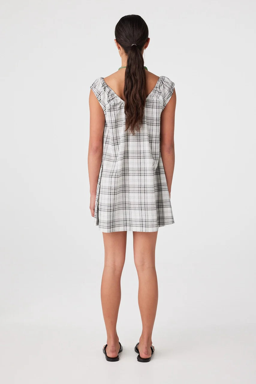 Delilah Dress Black Cream Check