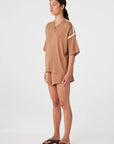 Orlando Oversized Tee Pecan & Cream