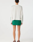 Pippa Long Sleeve Cream & Palm Green