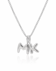 Bubble Initial Necklace - Two Letters Silver