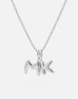 Bubble Initial Necklace - Two Letters Silver