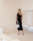 Flora Midi Dress Black