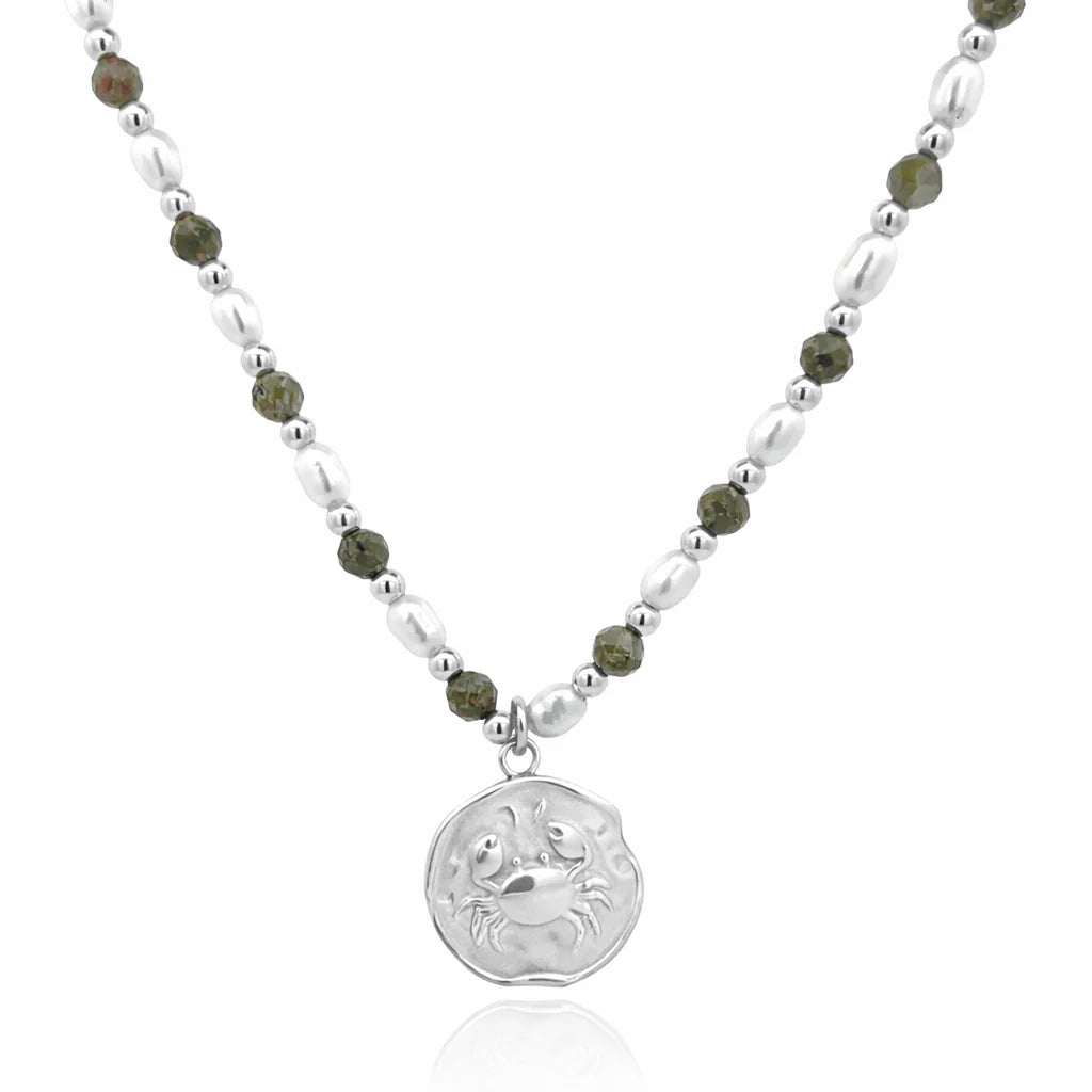 Petite &amp; Epidote Zodiac Stack Silver
