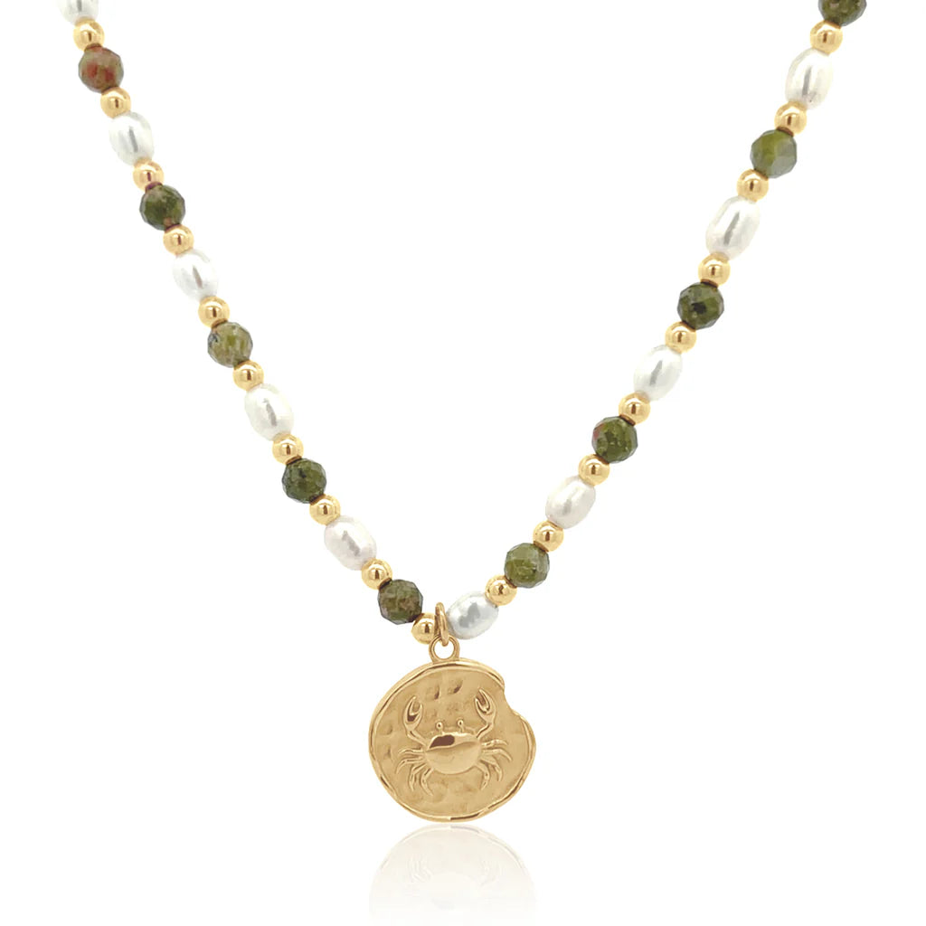 Petite &amp; Epidote Zodiac Stack Gold