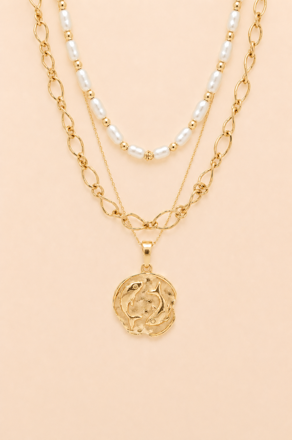 Pearl, Evie & Zodiac Stack Gold