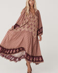 Chateau Boho Midi Dress Grape