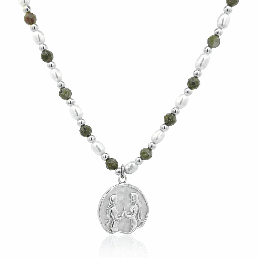 Petite &amp; Epidote Zodiac Stack Silver