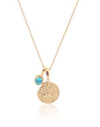 Sagittarius Coin Necklace With Your Birthstone Gold