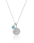 Sagittarius Coin Necklace With Your Birthstone Silver