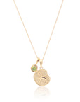 Leo Coin Necklace With Your Birthstone Gold