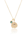 Taurus Coin Necklace With Your Birthstone Gold
