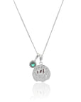 Taurus Coin Necklace With Your Birthstone Silver