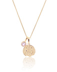 Gemini Coin Necklace With Your Birthstone Gold