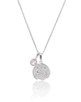 Gemini Coin Necklace With Your Birthstone Silver