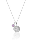 Aquarius Coin Necklace With Your Birthstone Silver