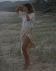 Quinn Wrap Midi Skirt Sand