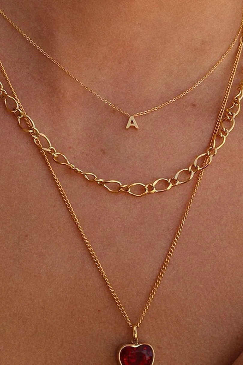 Petite Initial Choker Necklace Gold A-Z