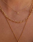 Petite Initial Choker Necklace Gold A-Z