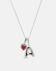 Initial Necklace Bubble With Your Birthstone Silver