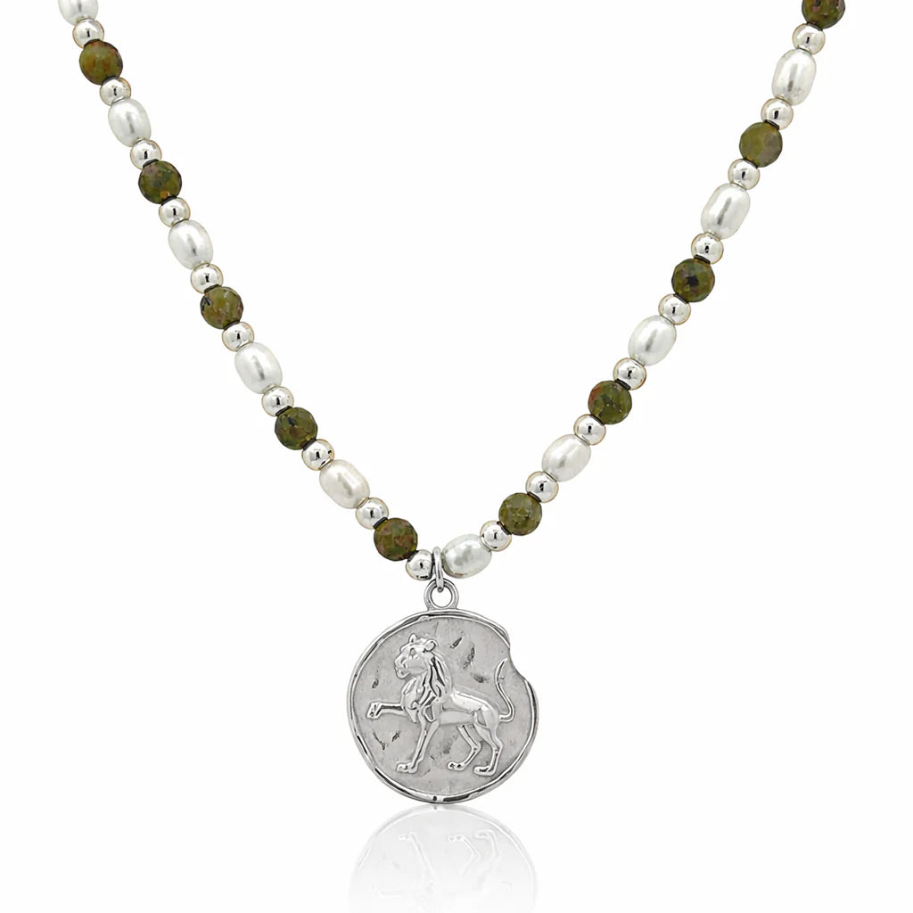 Petite &amp; Epidote Zodiac Stack Silver