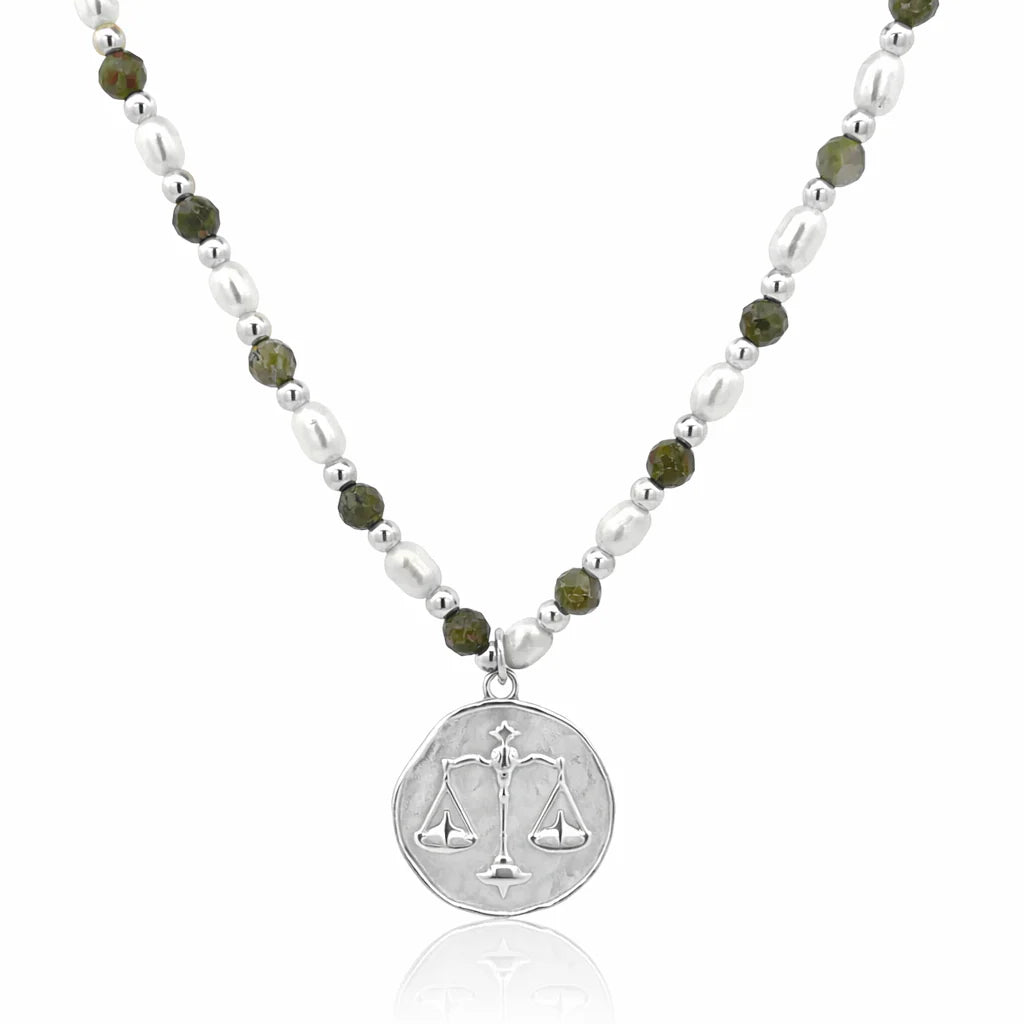 Petite &amp; Epidote Zodiac Stack Silver