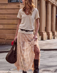 Labyrinth Lace Maxi Skirt Peach Bliss