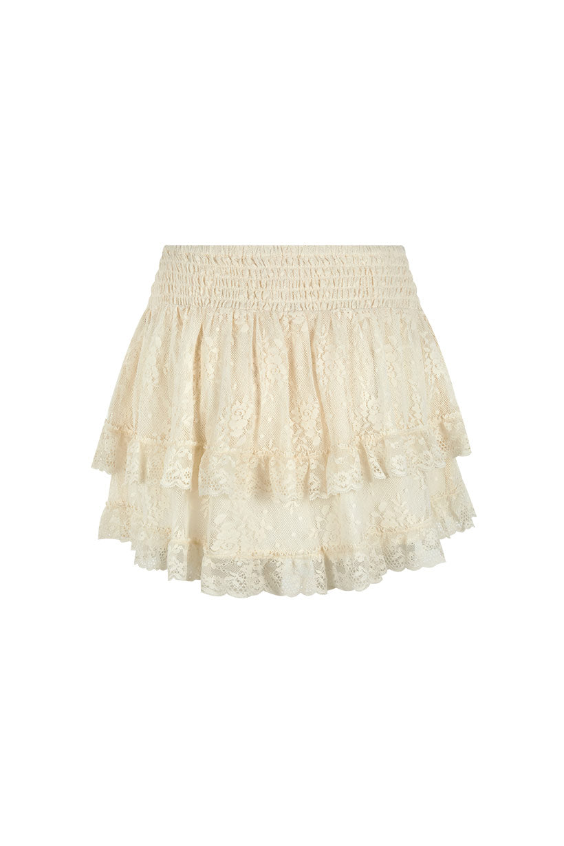 Labyrinth Lace Mini Skirt Cloud Cream