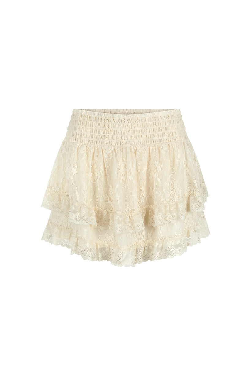 Labyrinth Lace Mini Skirt Cloud Cream