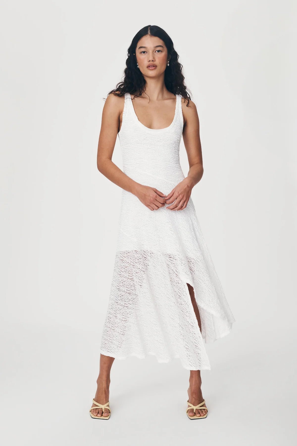 white floral print midi dress Women's Floral Print Smocked Midi Dress - White Medium | Women's Online Boutique | Boho Chic Style