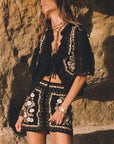 Lux Lisbon Lace Blouse Onyx