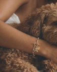 The Paw & Initial Latch Bracelet Gold | Silver