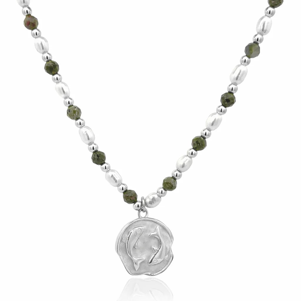 Petite &amp; Epidote Zodiac Stack Silver