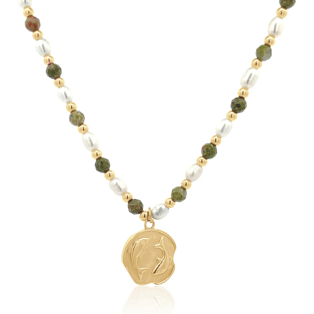 Petite &amp; Epidote Zodiac Stack Gold