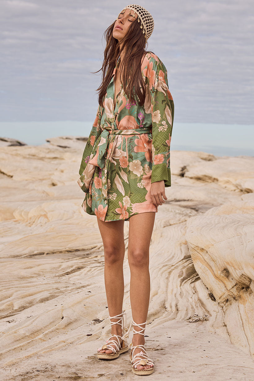 Floridian Shirt Dress Sage