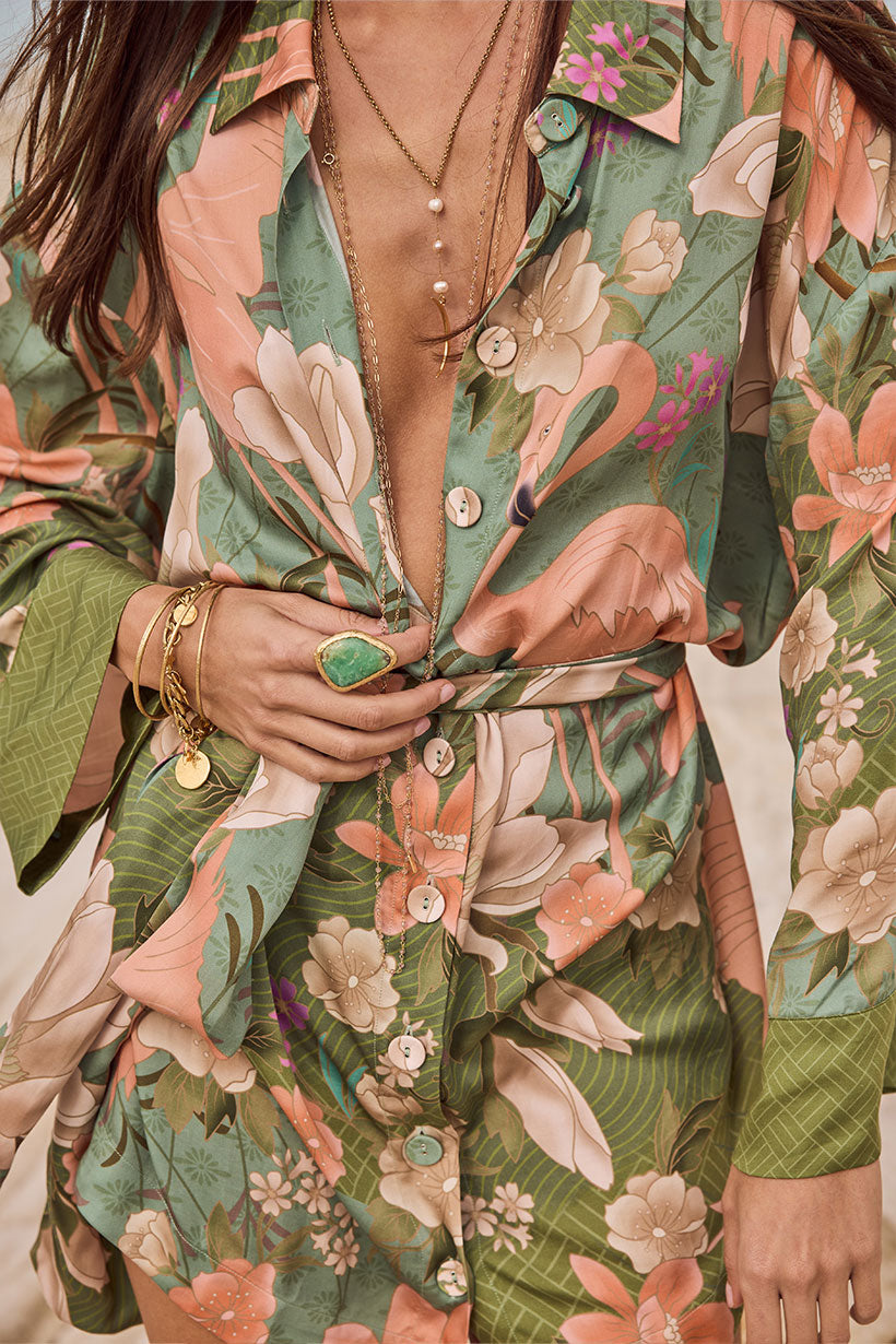 Floridian Shirt Dress Sage