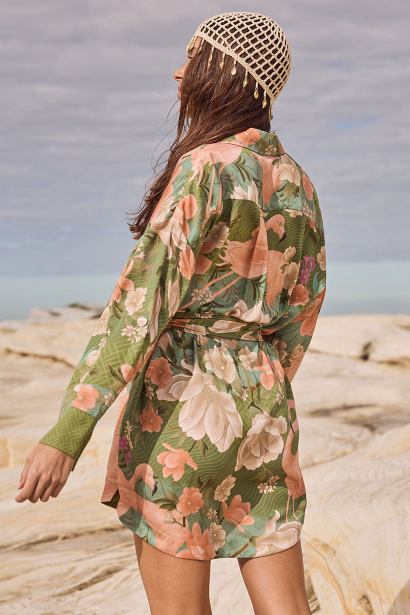 Floridian Shirt Dress Sage