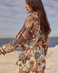 Volcano Goddess Shirt Dress Coconut