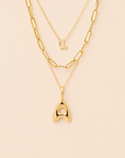 Petite Zodiac & Bubble Initial Stack Gold