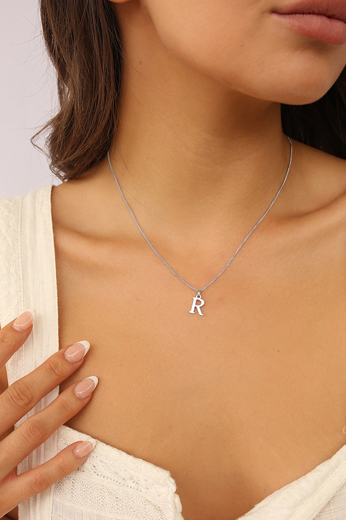 Initial Necklace Classic Silver A-Z