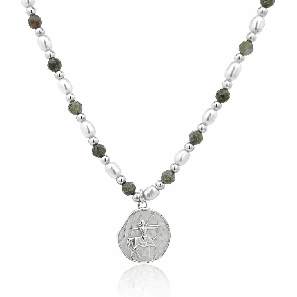 Petite &amp; Epidote Zodiac Stack Silver