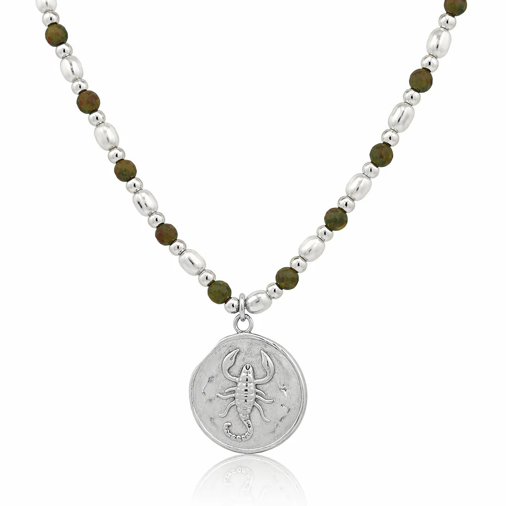 Petite &amp; Epidote Zodiac Stack Silver