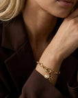 Initial & Birthstone Bracelet Gold